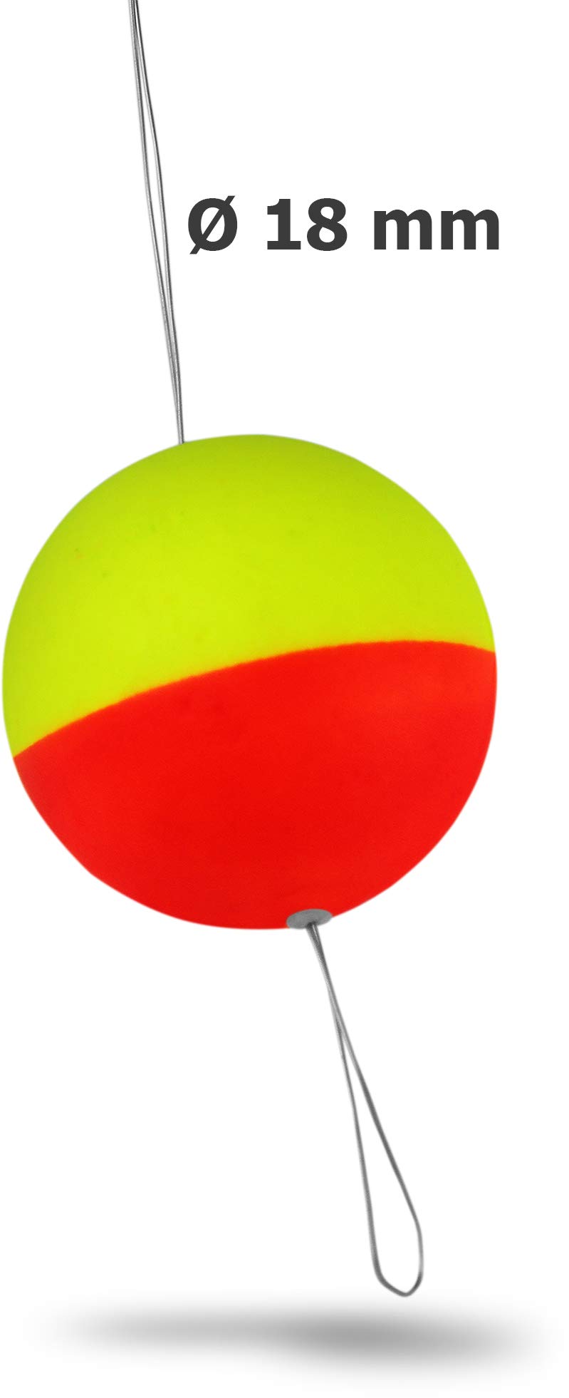 Storfisk fishing & more Set di 6 sfere da pilota per pesca alla trota, ovali, colore: rosso, lunghezza: 28 mm