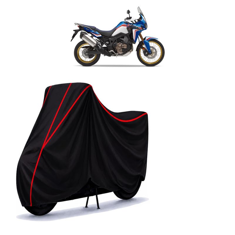 Image of Africa Twin 1000 Water Resistant Bike Cover for All Motorcycles & Rain | Heavy Duty Taffeta Fabric | UV Protection, Dustproof, Scratchproof | All Weather Two Wheeler Body Cover with Elastic Bottom
