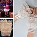 Amazleer Lolita Lace Gloves Hand Sleeve Lace Pleated Wristband Bridal Wedding Decorative Accessory Lace Detachable Sleeve (1, White, Onesize)