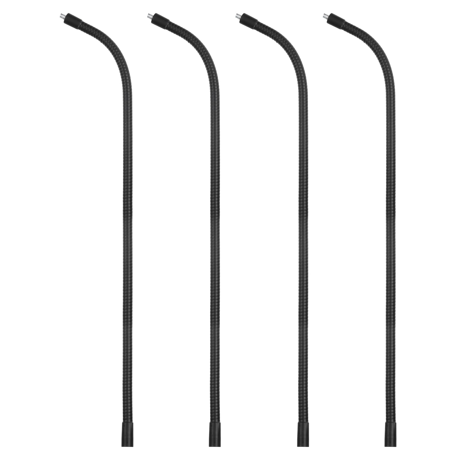 Photo 1 of PATIKIL 19.7" Gooseneck, 4Pcs 1/4"-20 Female to Male Thread Metal Universal Hose Flexible Arm Gooseneck Tube Extension Holder for Action Camera, Phone, Microphone, Black