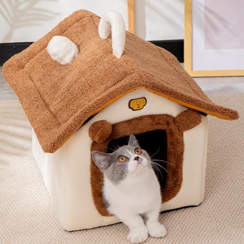 Niche pour chat chaude et douce avec son coussin amovible - 4