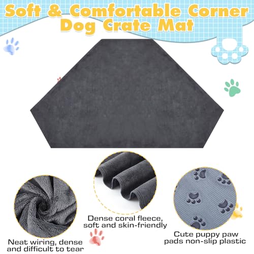 Image of Fanfanwin 42.5 Inch Waterproof Dog Crate Mat, Soft Plush Pet Blanket for Large Dogs, Non-Slip Corner Liner, Machine Washable (Only Mat)