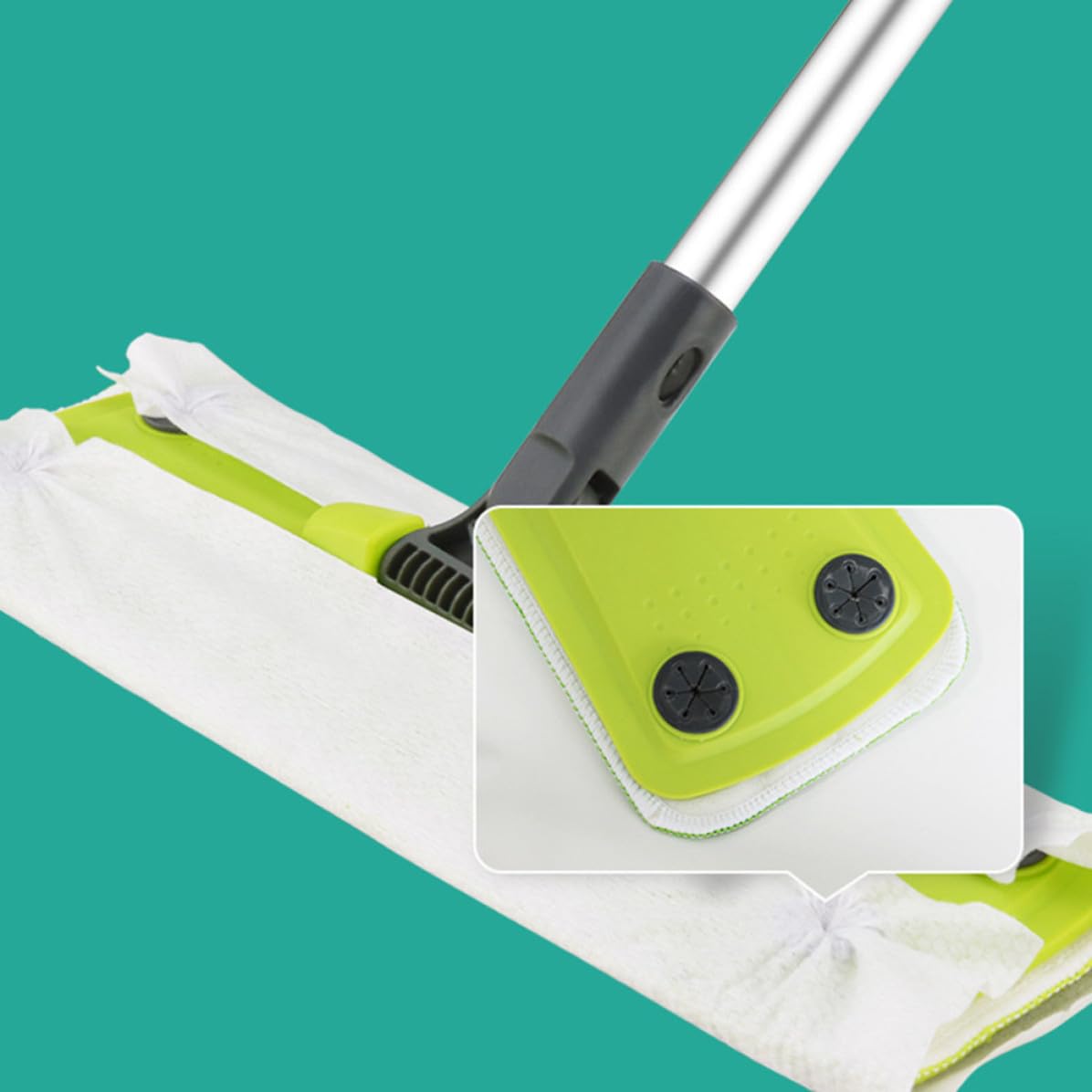Trapeador Giratorio de Microfibra Reutilizable con 3 Paños Lavables para Limpieza de Pisos de Madera y Azulejos en Oficina o Hogar