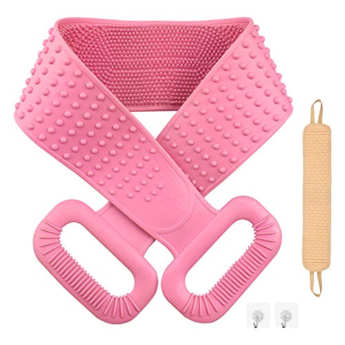 ColorBerry 2Pack Lengthen Silicone Back Scrubber for Shower, Exfoliating Silicone Body Scrubber, Silicone Body Brush, Deep Cleaning, Excellent Forming, Environmental, Long Service Life for Women & Men