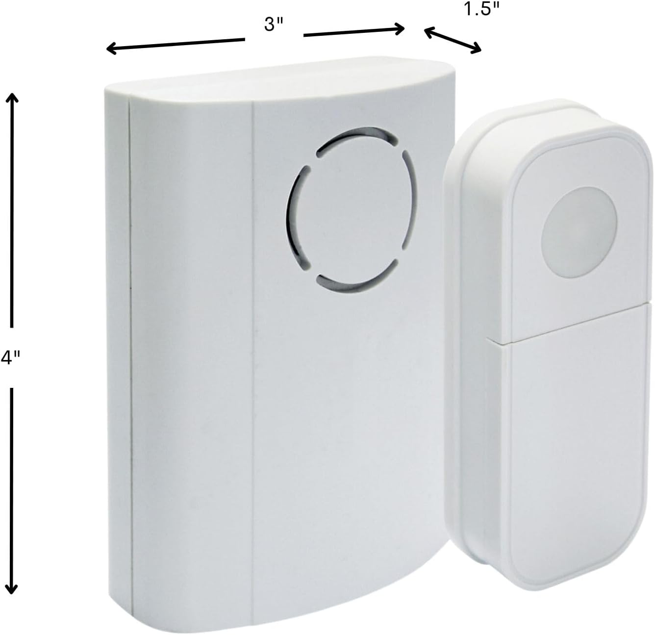 IQ America WD1040 Wireless Plug In Doorbell for Single Door with Push Button, Contemporary White