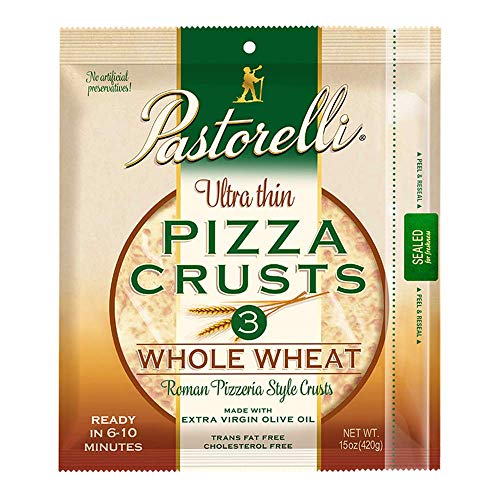 PastorelliÂ® Whole Wheat Pizza Crustâ€“ Ultra Thin Pizza Crust â€“ 12 inch Pizza Crust â€“ Thin and Crispy Pizza Crust â€“ Pack of 10, 3 count Pizza Crust (Total 30 Thin Pizza Crusts)