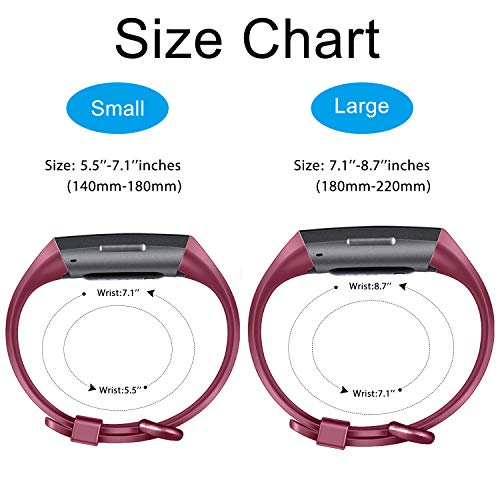 Image of Tobfit Watch Strap Compatible with Fitbit Charge 4 / Fitbit Charge 3 (Watch Not Included), Removable Soft Belts for Charge 3 /4 Wristband, Smartwatch Band for Men & Women (S,Burgundy Red)