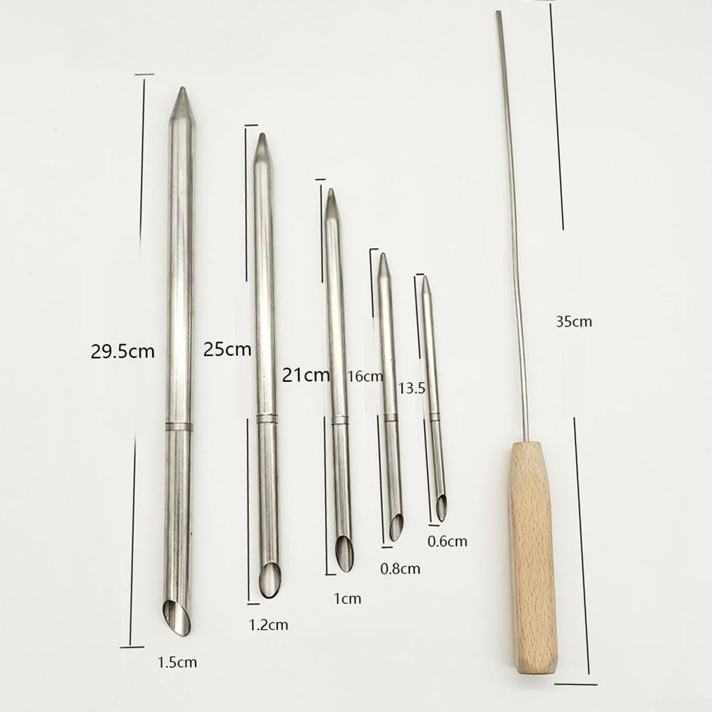 Kit di strumenti per giunzione di corda, set da 6 pezzi in acciaio inox aghi per trecce in 5 misure con asta di spinta per vela escursionismo sartiame