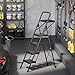 KINGRACK 4 Step Ladder with Tool Platform, Sturdy Step Stool, Anti-Slip Wide Pedals, Handrail, Foldable Step Ladder, Pass 900LBS Testing, Multi-Use for Home, Garage, Garden, Painting, Black