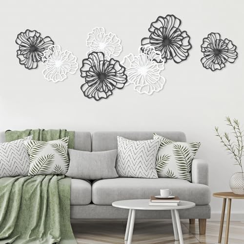 7 Piece Metal Wall Decor for Living Room, Boho Double