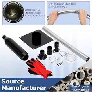 Generator Exhaust Extension Kit with Three Adapters, ALL-IN-ONE KIT, Insulated Wall Plate, Compatible with All Portable Generators, Reduces Noise by 55% with Superior Silencing Grille