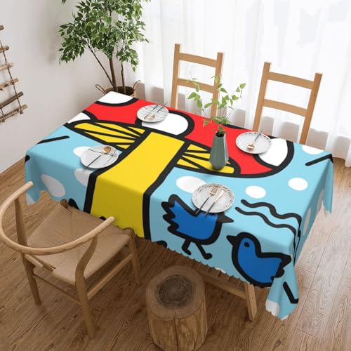 Nappe champignons gribouillés nappes rectangle couverture de table 137x183cm