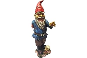 PTC 11.75 Inch Scary Zombie Garden Gnome with One Arm and Skull Statue