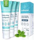 Wellnesse Whitening Hydroxyapatite Toothpaste with Xylitol, Natural Fluoride-Free Teeth Whitening Toothpaste for Adults, Strengthens Enamel, Supports Gum Health, Fresh Mint Flavor, 4 oz (Pack of 3)
