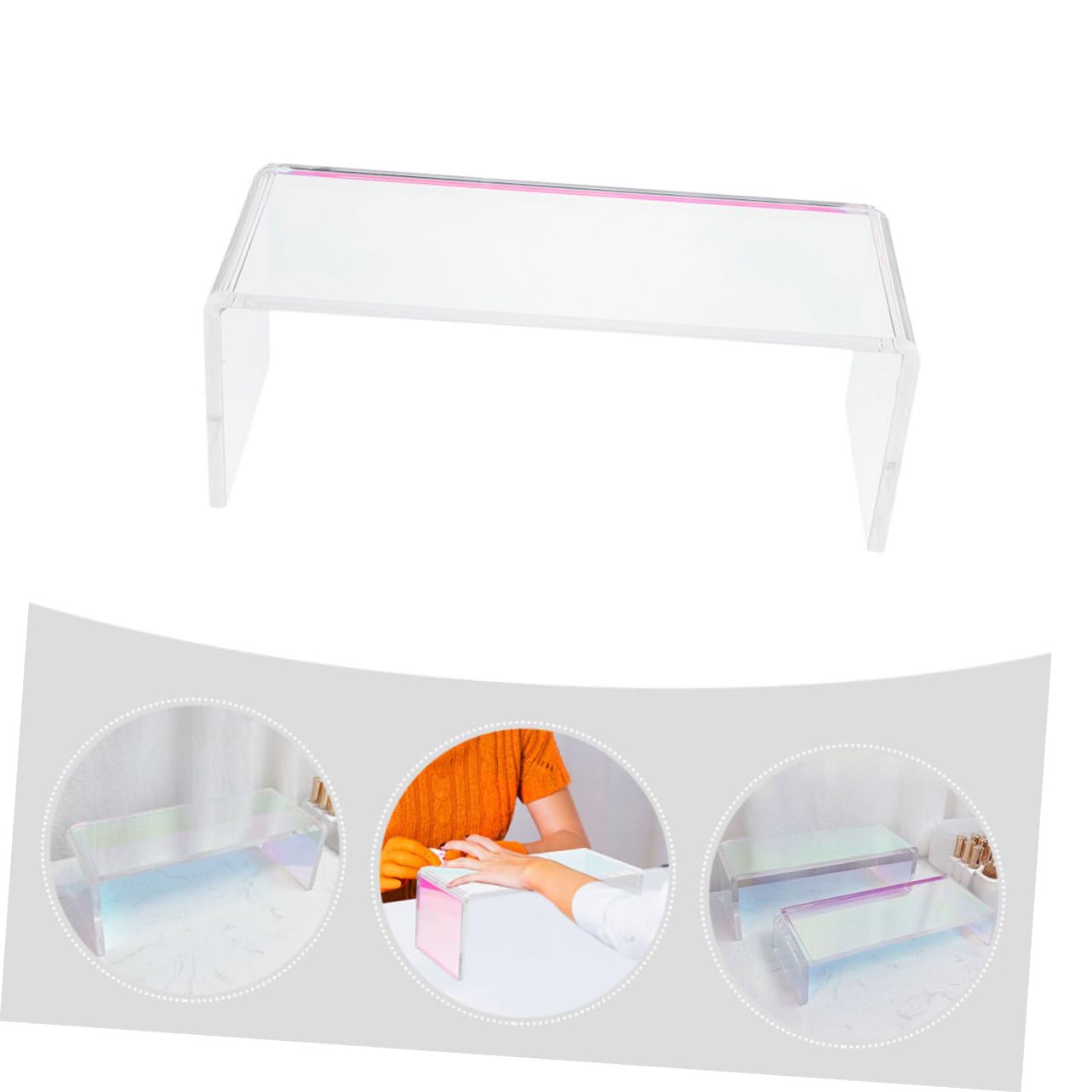Cuscino Poggiamano in Acrilico Bianco Spesso per Unghie Supporto Stabile Polso Accessorio Semplice per Manicure Uso in Salone