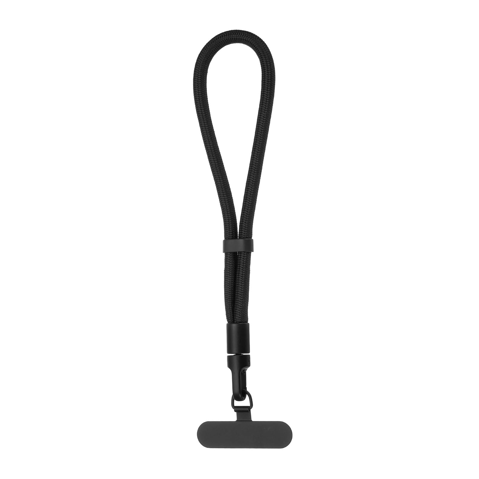 [PATIKIL] ユニバーサルハンドリストストラップランヤード、1パックのポリエステル製調節可能な電話ストラップとステンレススチールパッチ、ほとんどのスマートフォン用の多機能携帯電話ランヤード、黒