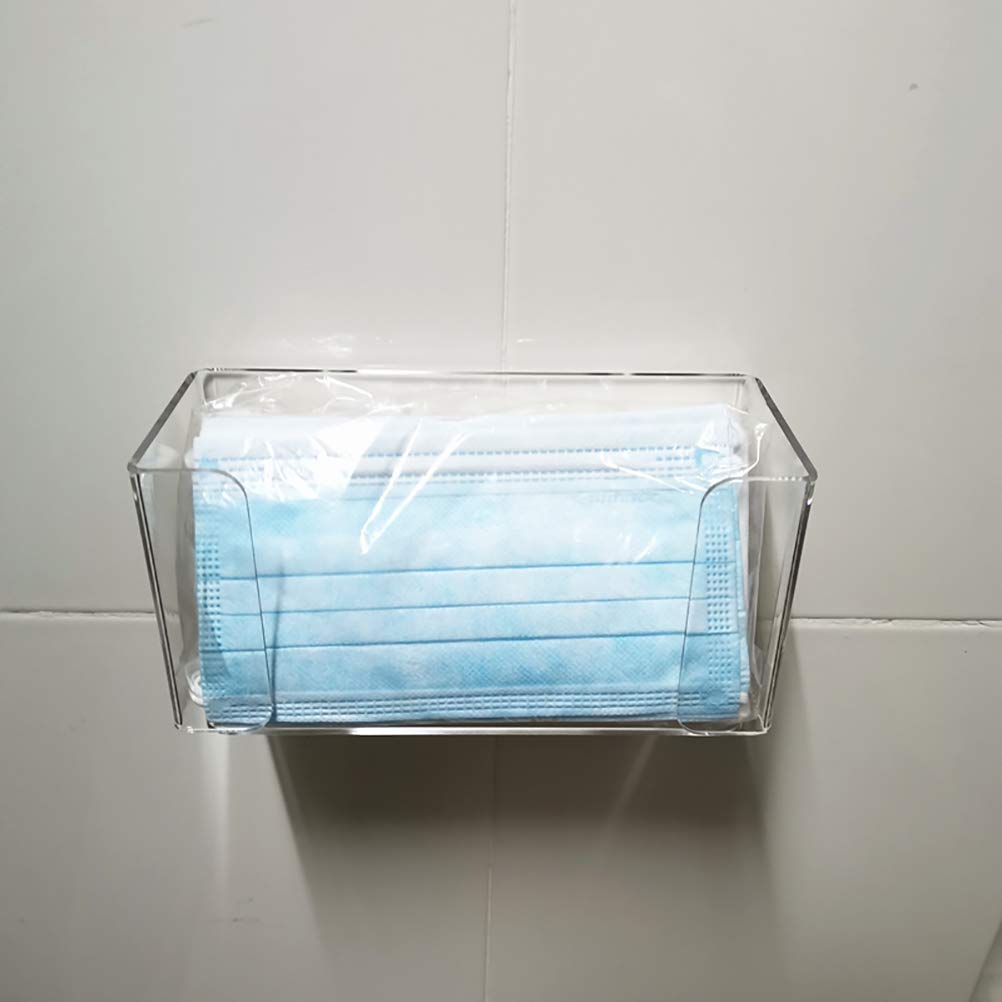 Supporto Da Parete Acrilico Per Scatola Fazzoletti E Guanti - Contenitore Trasparente Con Viti E Nastro Adesivo