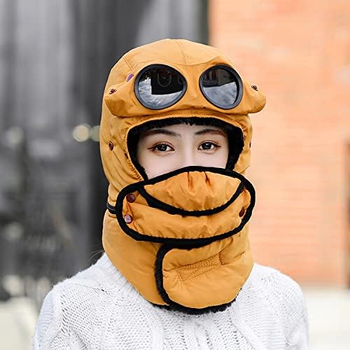 Vista 9 de Winter Thermal Trapper Hat with Glasses Winter Cycling Windproof Ski Mask Cap