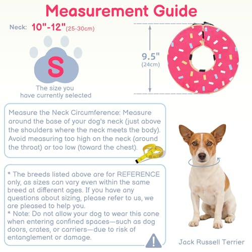 Image of Dog Cone, No-Inflation Sponge Donut Collar for Dogs After Surgery