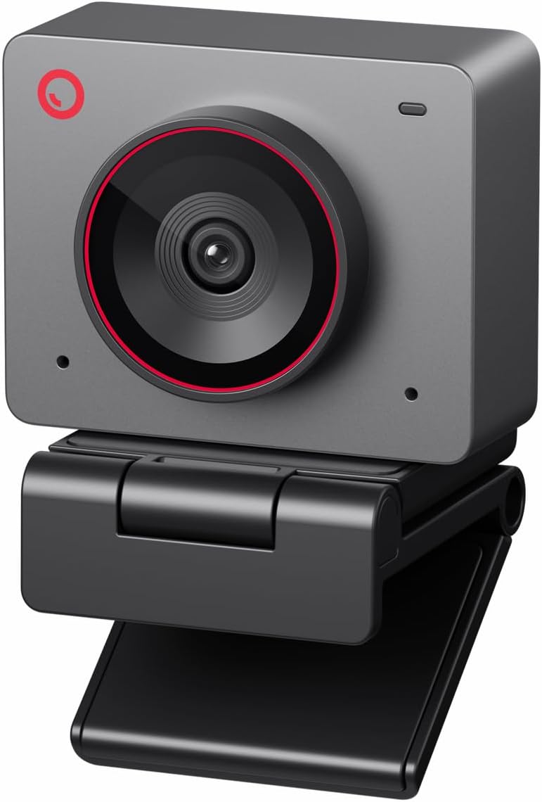 Meet 2-4K Webcam for PC with 1/2" Sensor, AI Framing & Autofocus, Beauty Mode, Lightweight, Gesture Control, HDR, Dual Microphone, 60 FPS, Web Cam for Streaming, Meeting, Gaming. (Space Grey)