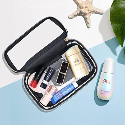 Clear Makeup Bag Organizer, Cosmetic Bag Make Up Bag Travel Toiletry Bag For Women Men, Travel Makeup Bag Makeup Pouch, Toiletry Bags for Traveling Women, Makeup Travel Bag for Toiletries (Black) 6 Clear Makeup Bag Organizer, Cosmetic Bag Make Up Bag Travel Toiletry Bag For Women Men, Travel Makeup Bag Makeup Pouch, Toiletry Bags for Traveling Women, Makeup Travel Bag for Toiletries (Black)