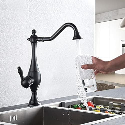 Robinet d'évier col long noir pour laver la grande vaisselle