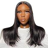 WOWANGEL HD Lace Closure Wigs Glueless Wig Human Hair Pre Plucked 5x5 Straight Invisible Lace Front Wig for Women No Glue Ready to Wear 250% Density SKINLIKE Real HD Lace Wigs 18 Inch