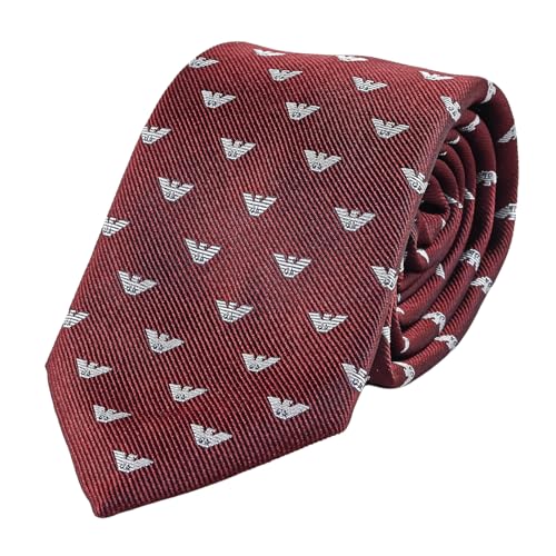 [Emporio Armani] エンポリオ アルマーニ ネクタイ メンズ 大剣幅7.5cm シルク100% イーグルロゴ ボルドー MADE IN ITALY 340075 3R616 00276 [並行輸入品]