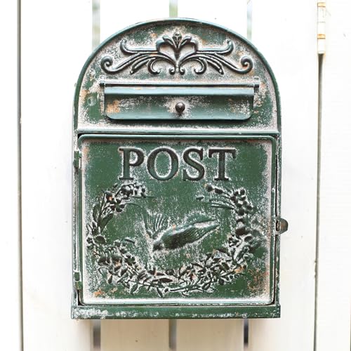 All Chic Post Box Mailbox Wall Mount Post Boxes For Outside Vintage Mailbox Mail Boxes/Wall Mount Outside Antique Style Garden Outdoor Decoration Crafts Flower Patter