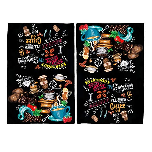 Upnupco Microfiber Kitchen Towels Set Kitchen Hand Towels Kitchen Towels Dish Towels For Drying Dishes Tea Towels Kitchen Towels And Dishcloths Sets Towel 2 Pieces-24" X 16" Barista Coffee House #TOP1