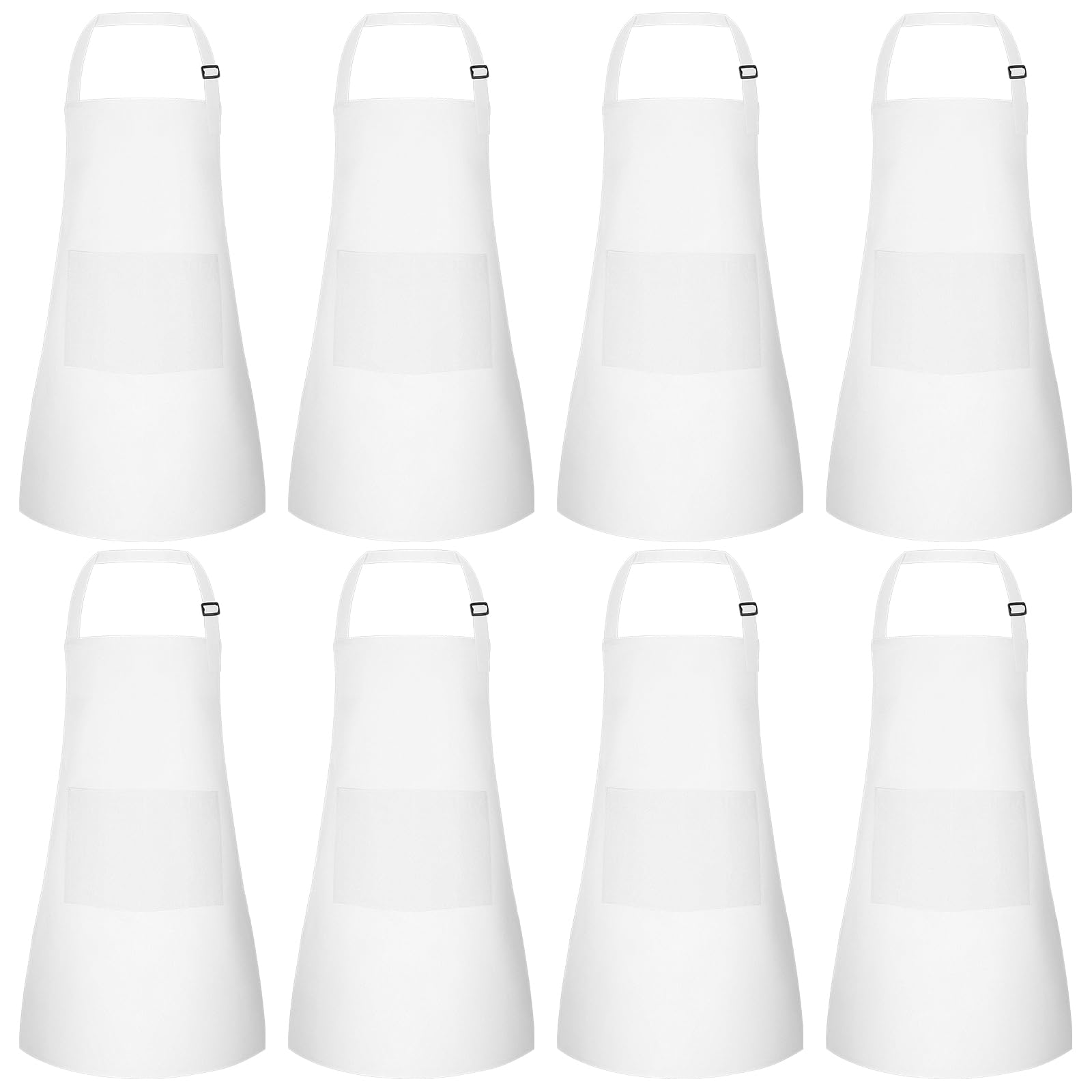 Morcheiong 8/12/24 Pack Adjustable Kids Apron Bulk with 2 Pockets Toddler Apron Kids Painting Aprons for Baking Painting