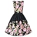 Women's Vintage 1950's Sleeveless Floral Spring Garden Party Picnic Dress,Multicoloured,Large