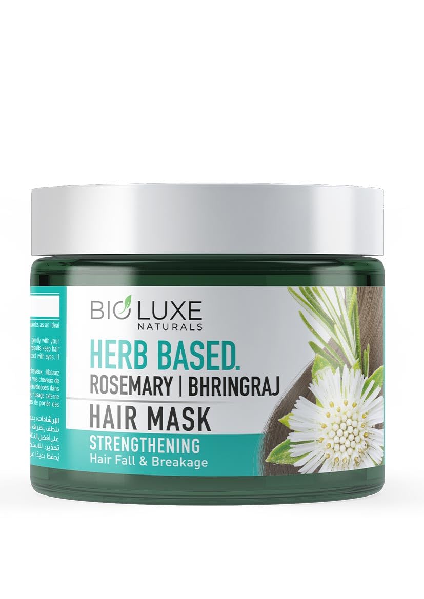 Bioluxe Natural Hair Care Herb Based Hair Mask 325ml, With Rosemary | Bhringraj, Reduce Hair Fall & Breakage, Hair Masks for Intense Hydration and Repair