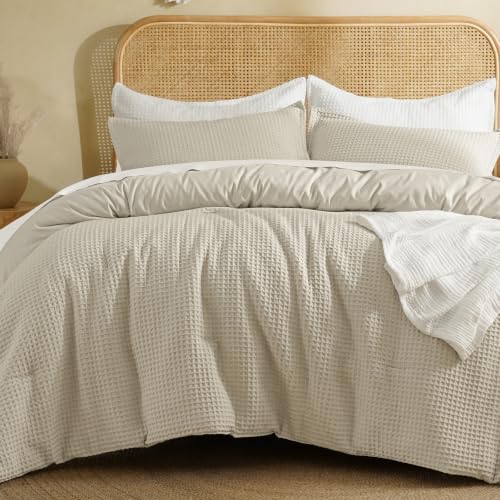 Image of David's Home Textured Summer Waffle Weave Comforter Set, Twin, Linen