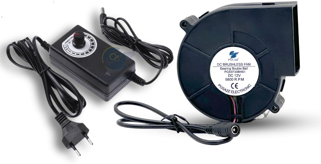 Variable Speed Controller 97mm x 33mm 5800 RPM DC Blower Fan, 110V 220V AC Powered for BBQ, Wooden Stove, DIY Cooling Ventilation Exhaust Projects