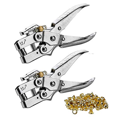 Katzco Eyelet Grommet Pliers Setting, Steel Hole Punch Eyelet Setter Kit -