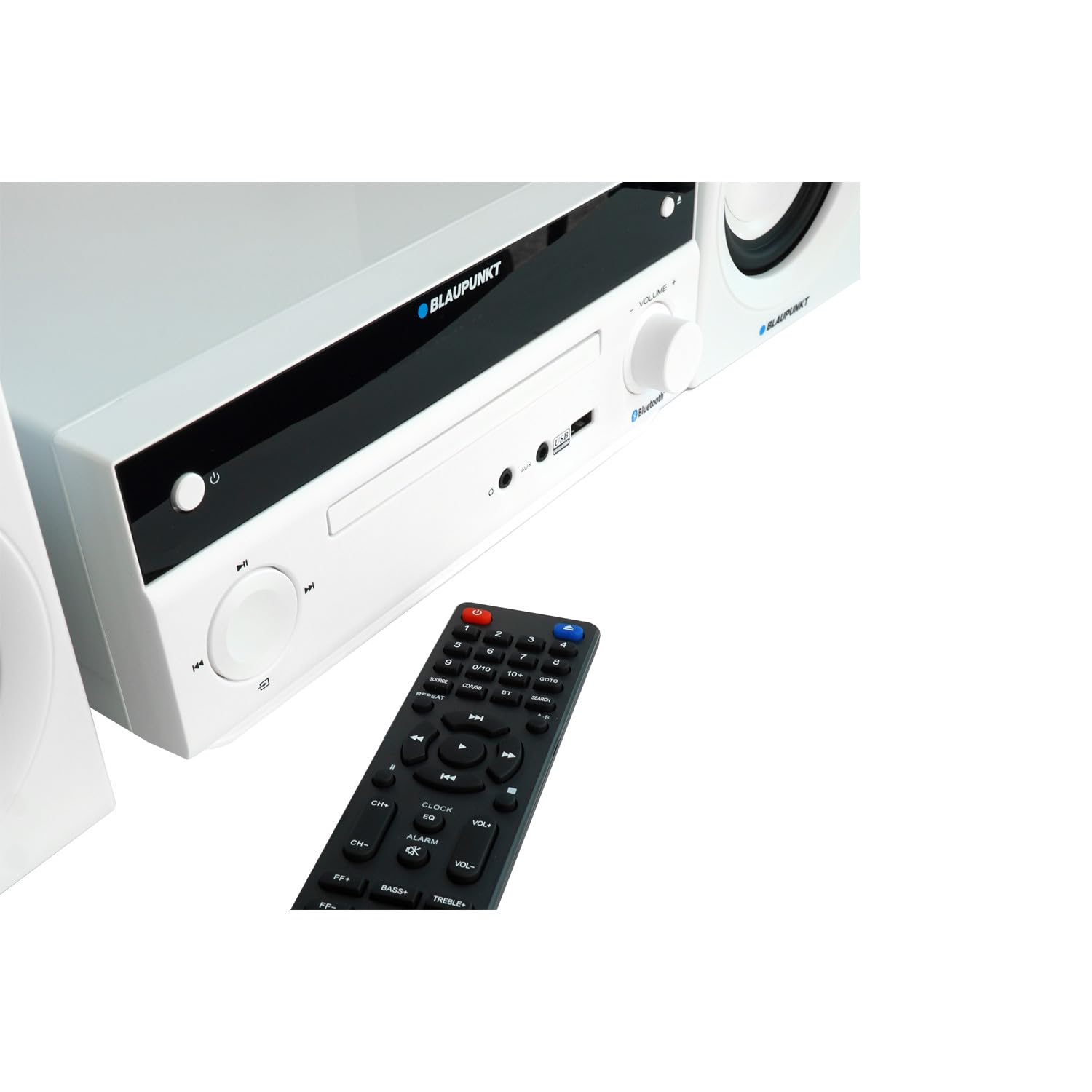 Blaupunkt MS30.02BT micro impianto stereo Bluetooth HDMI ARC | Ottico USB AUX Radio FM CD 150 W RMS Sveglia telecomando altoparlante basso Reflex (bianco)