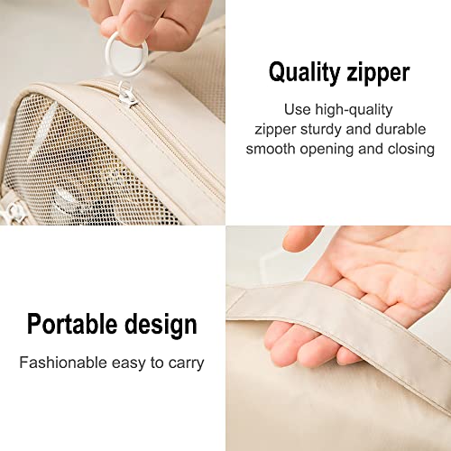 SRVR Hanging Travel Toiletry Bag, Toiletry Bag for Women Toiletry Bags with Hanging Hook (Beige)4