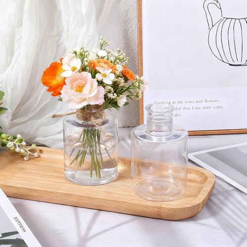 12 Pack Clear Plastic Vases for Centerpiece, Clear Shatterproof Bud Vases Small Floral Containers for Wedding Table Decor, Bulk Hyacinth Bulb Growing Jars (4.7 Inch) - Image 5