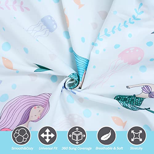 Image of Cloele Mermaids Crib Sheet Baby Girls,1 Pack Baby Nursery Sheet,52x28in | Fitted Sheet, 100% Polyester, Cozy Bed Sheet For Standard Crib and Toddler Mattresses, Infant Toddler Sheet