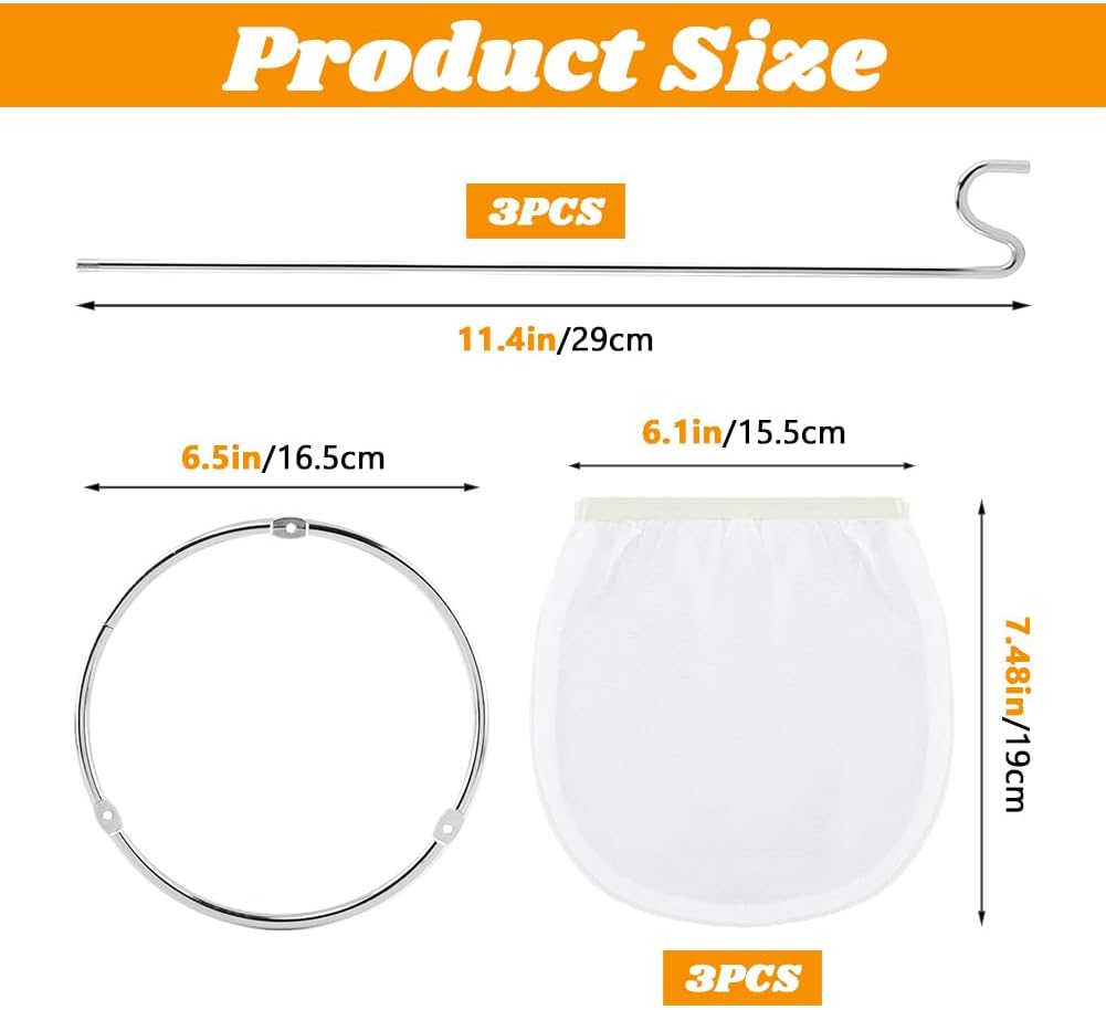 Jam/Jelly Strainer Set, Jelly Strainer Stand with 3 Reusable Staining Bags