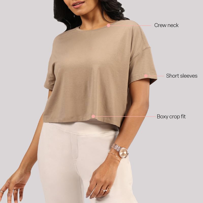 Image of BlissClub Women's Cotton Solid Regular Fit Tshirt