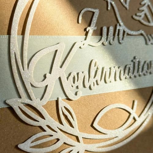 Konfirmation Geschenke für Mädchen Junge, Elegante Geldgeschenk Konfirmation Verpackung Geschenkbox & Karte & Grüner Glücksstein & Holzfische, Konfirmationsgeschenk, Eukalyptus Konfirmationskarten
