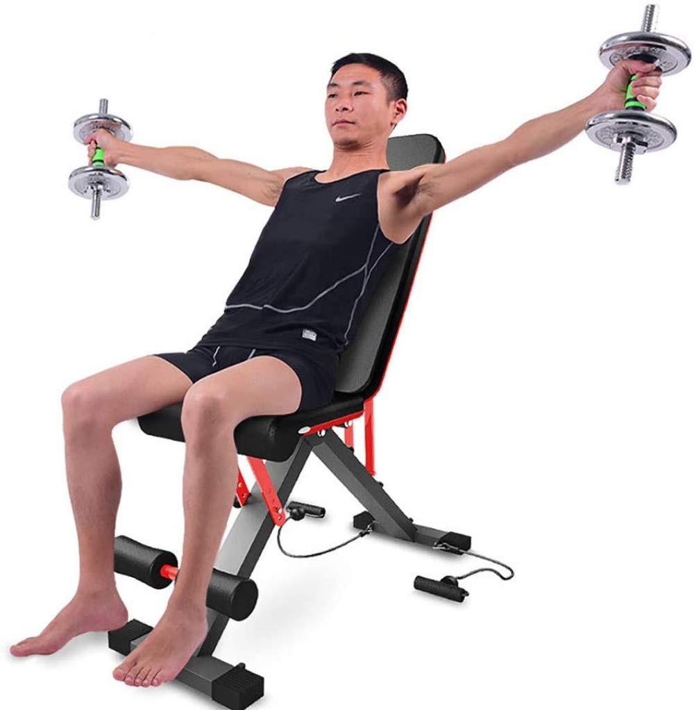 CLQ Panca Pieghevole Regolabile per Palestra Panca Multifunzione per Allenamento Panca per Tutto Il Corpo Attrezzatura da Palestra con Struttura in Acciaio