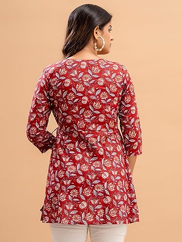 Image of feranoid Women Cotton Angrakha Kurti