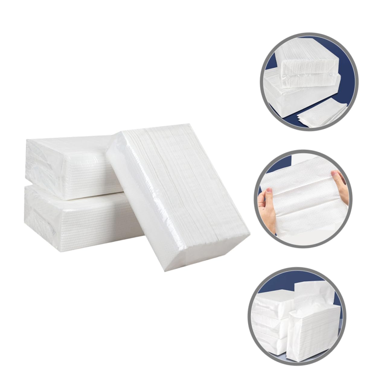 Asciugamani di Carta per Dispenser, Tovaglioli Carta Bianco, 5 Borse da 120 Fogli, Assorbenti e Spessi per Bagno e Hotel, Multiuso