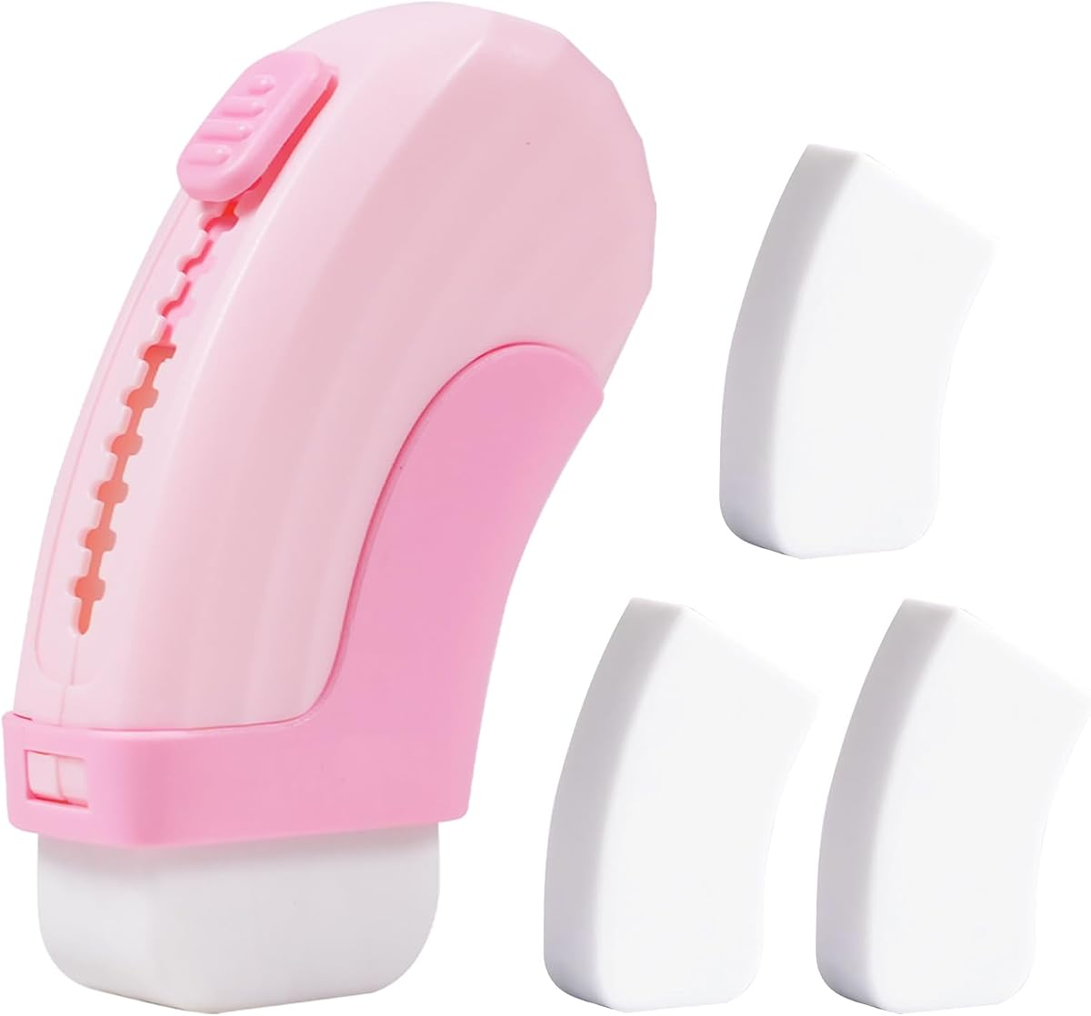 3+1 Pack Large Rubber Erasers Sliding Retractable Eraser | Soft Cute Erasers Push Pull Pencil Erasers with 3 Refill Eraser for Students Kids Office, Back to School, Classroom Must Have