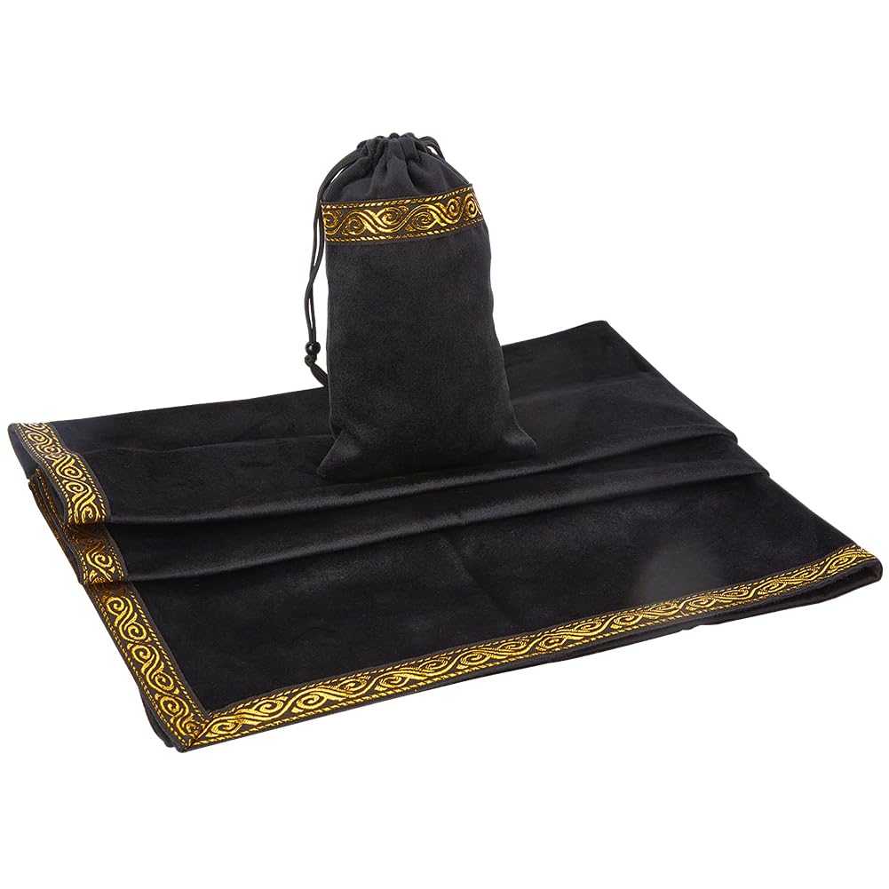 Mantel de tarot para altar, tapiz espiritual bordado y diseño de astrología, juego de bolsa de cartas del tarot para lecturas psíquicas, manualidades y adivinación