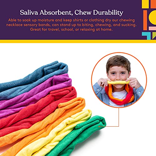 Special Supplies Chew Necklaces For Sensory Kids Boys And Girls, 6 Bands, Soft And Super Absorbent Terry Cloth, Shirt And Clothing Oral Stimulation Alternative, Reusable And Washable #TOP2