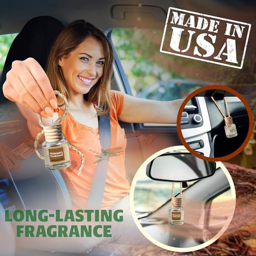 Image of Car Air Freshener Diffuser, Mahogany Teakwood Aromatherapy, Natural Fragrance Oil, Long Lasting, by Bootleg Collection, Made in USA